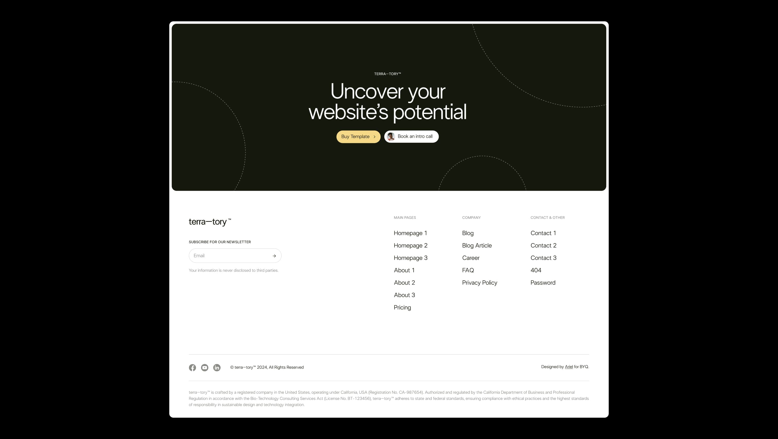 Modern Footer with Newsletter