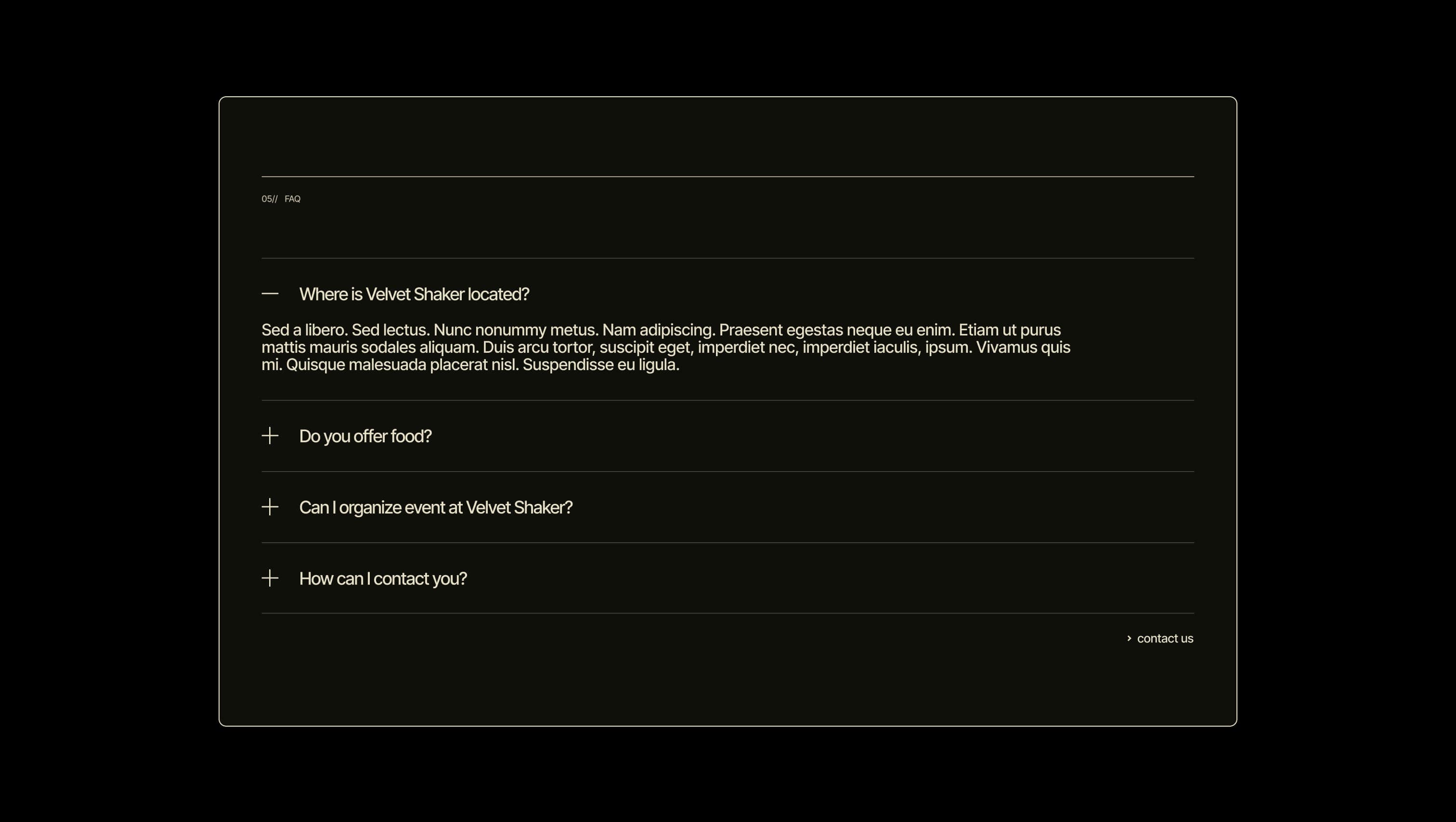 FAQ Accordion Section
