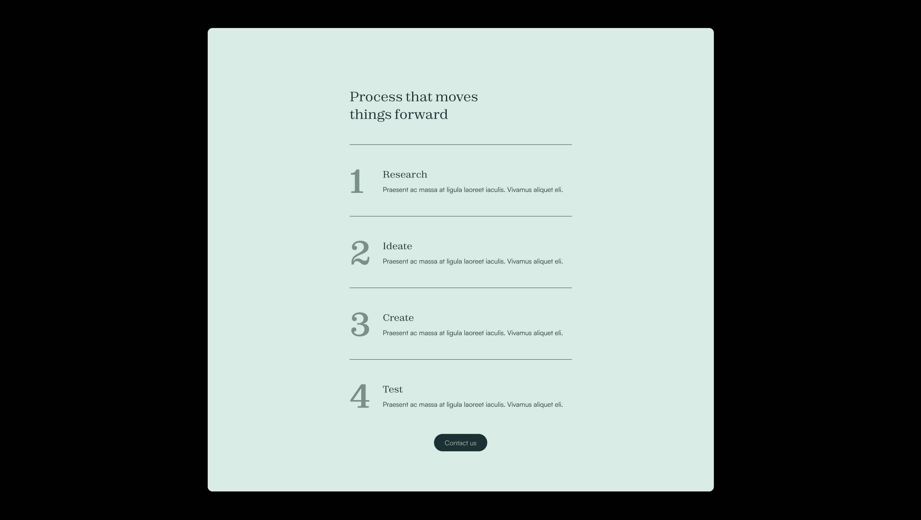 Numbered Process Steps