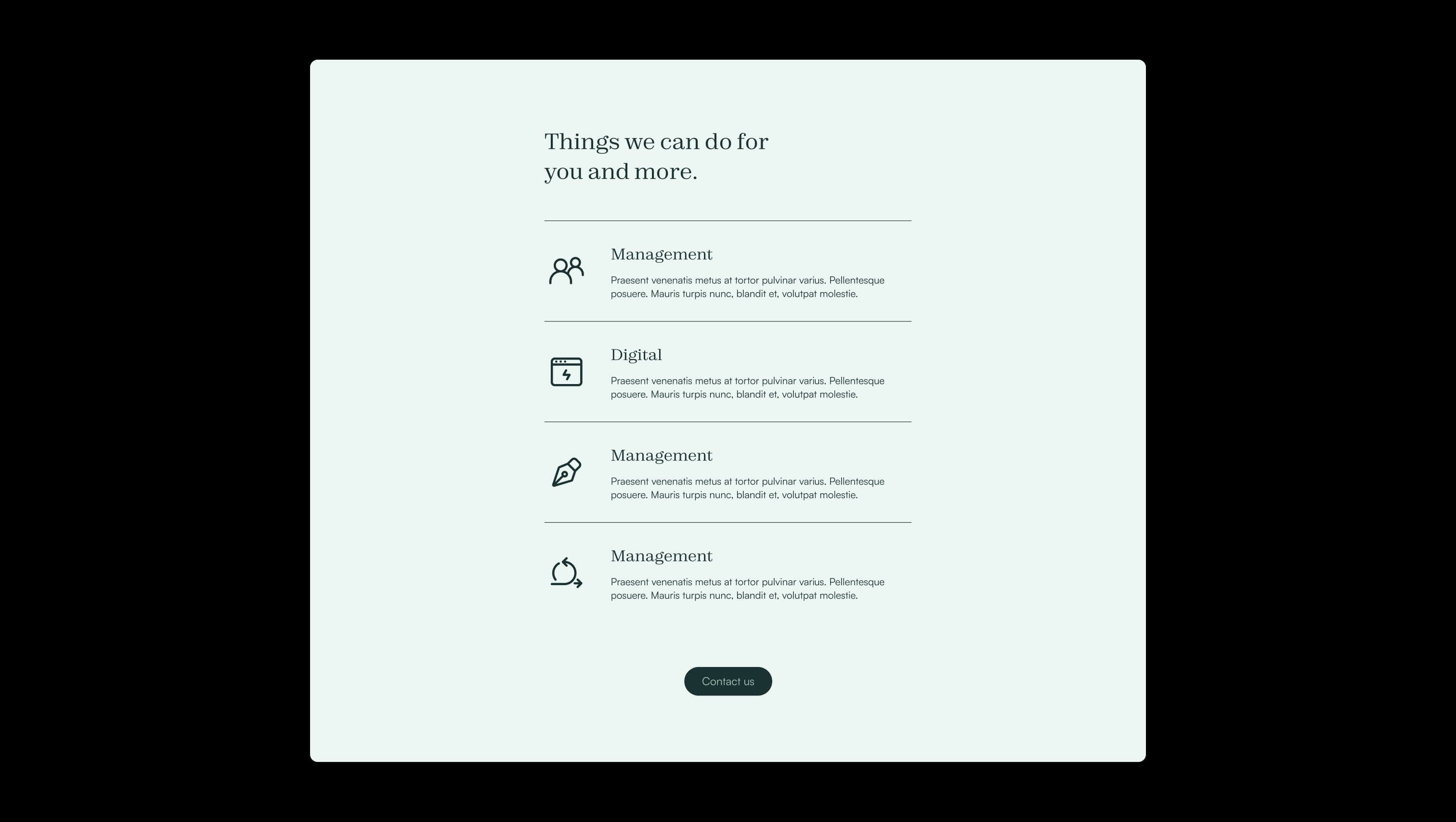 Services List with Icons