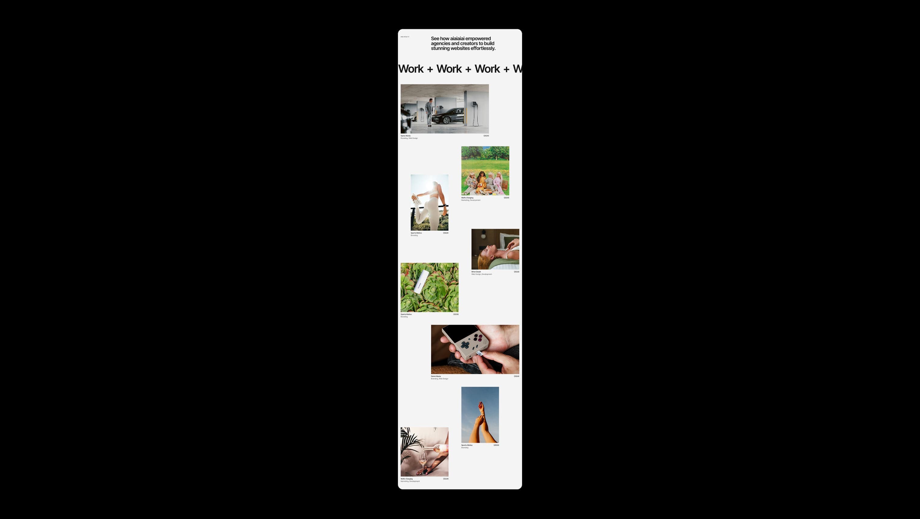 Portfolio Grid with Marquee Header