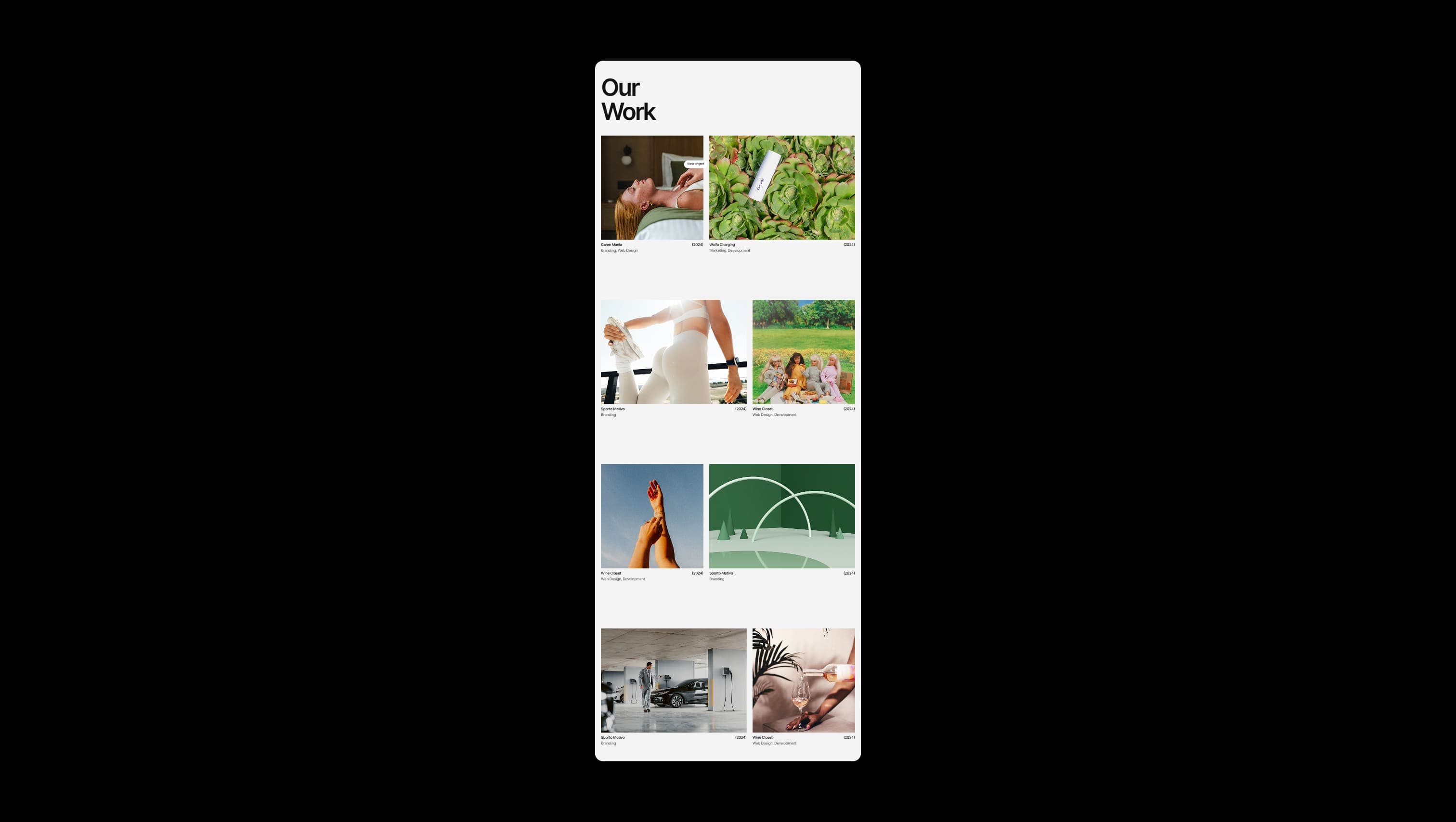 Portfolio Grid with Dynamic Columns
