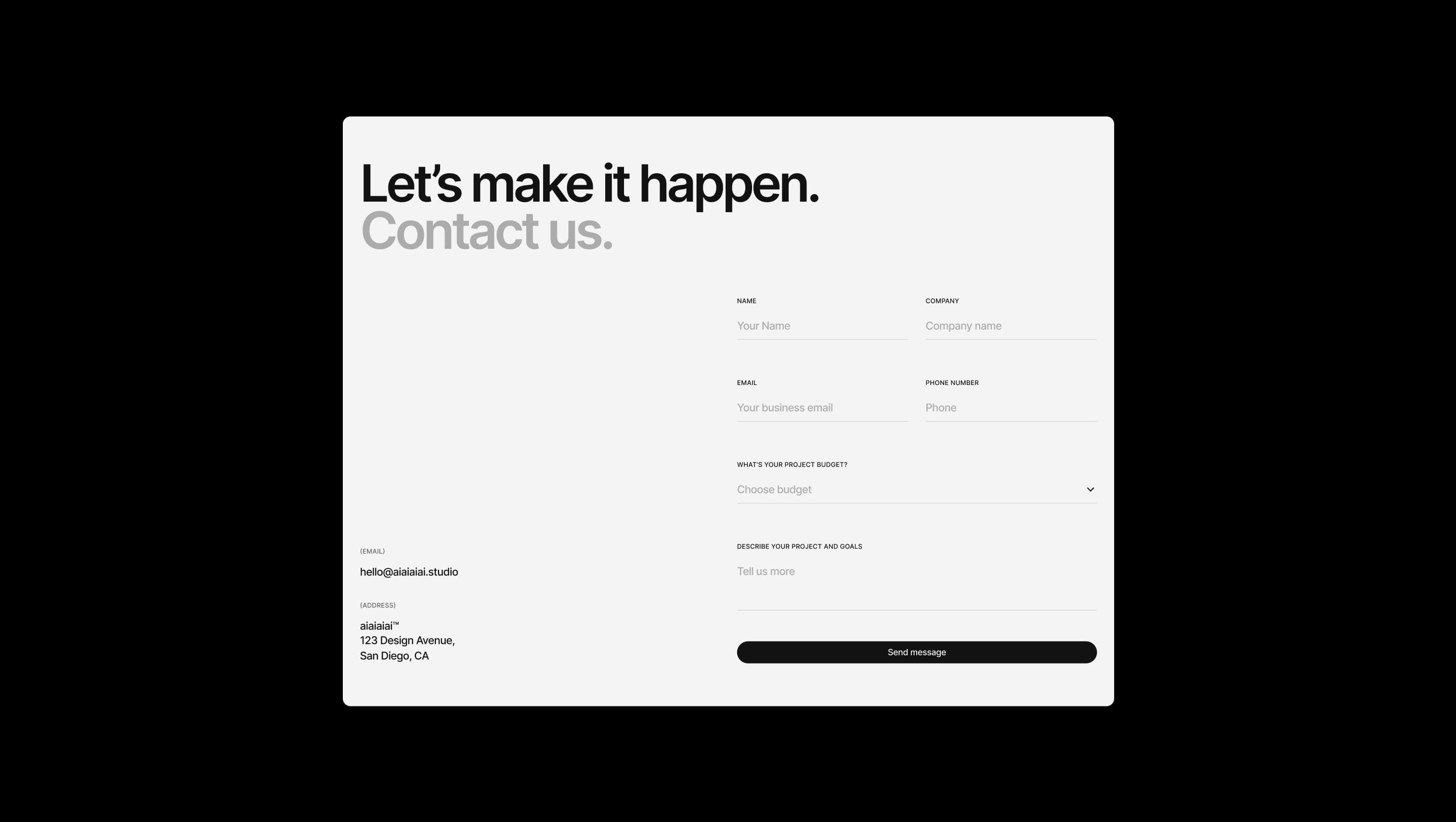 Contact Form Section