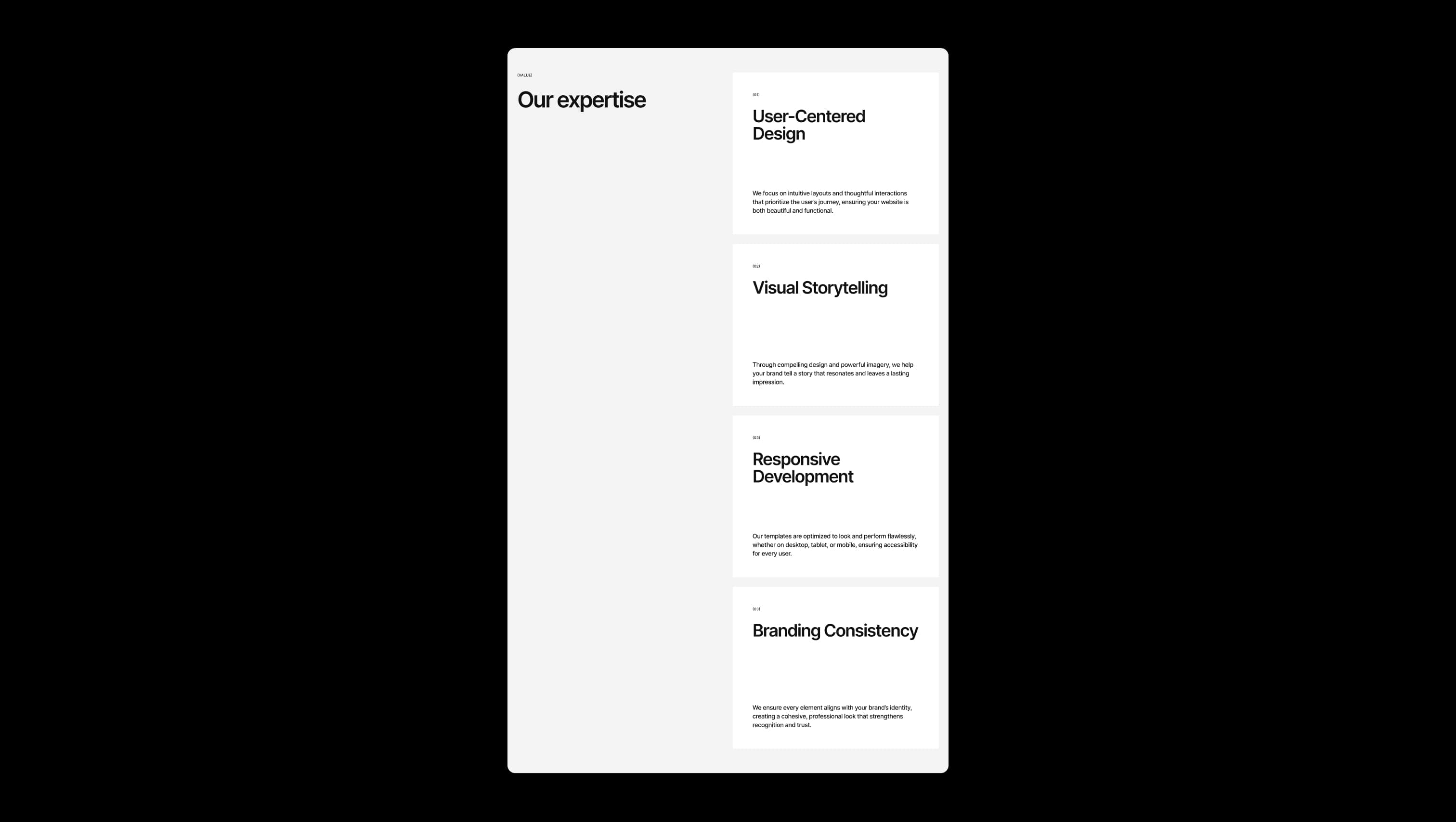 Expertise Values with Sticky Header