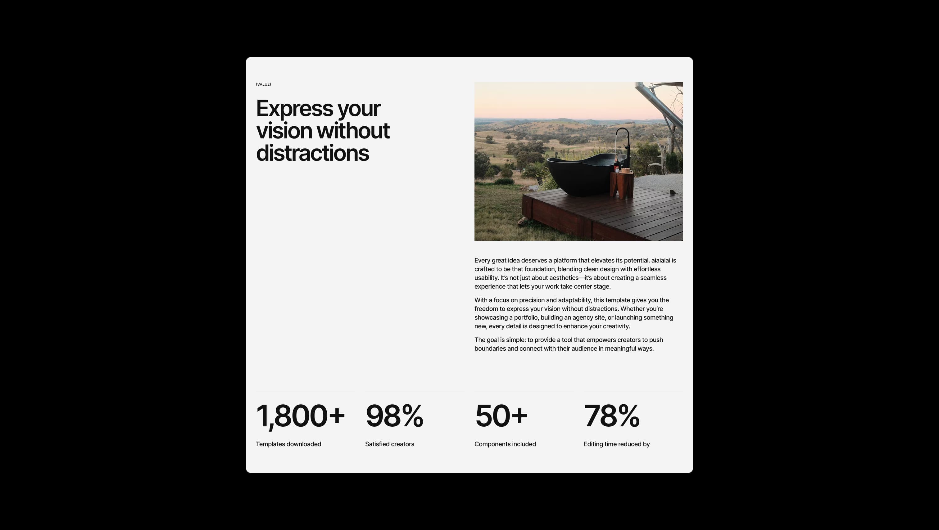 Value Proposition with Statistics