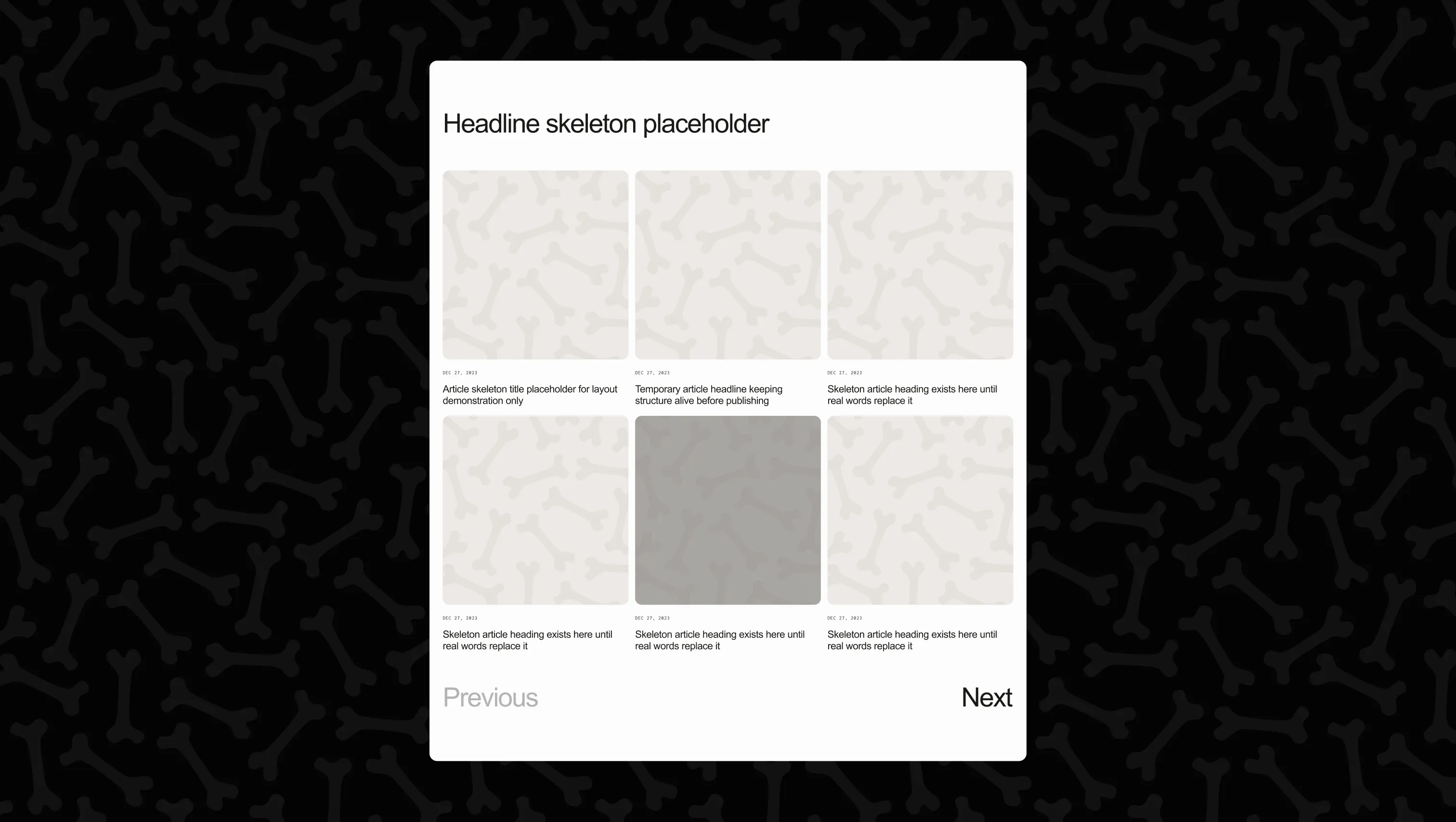 Blog Grid Layout Wireframe