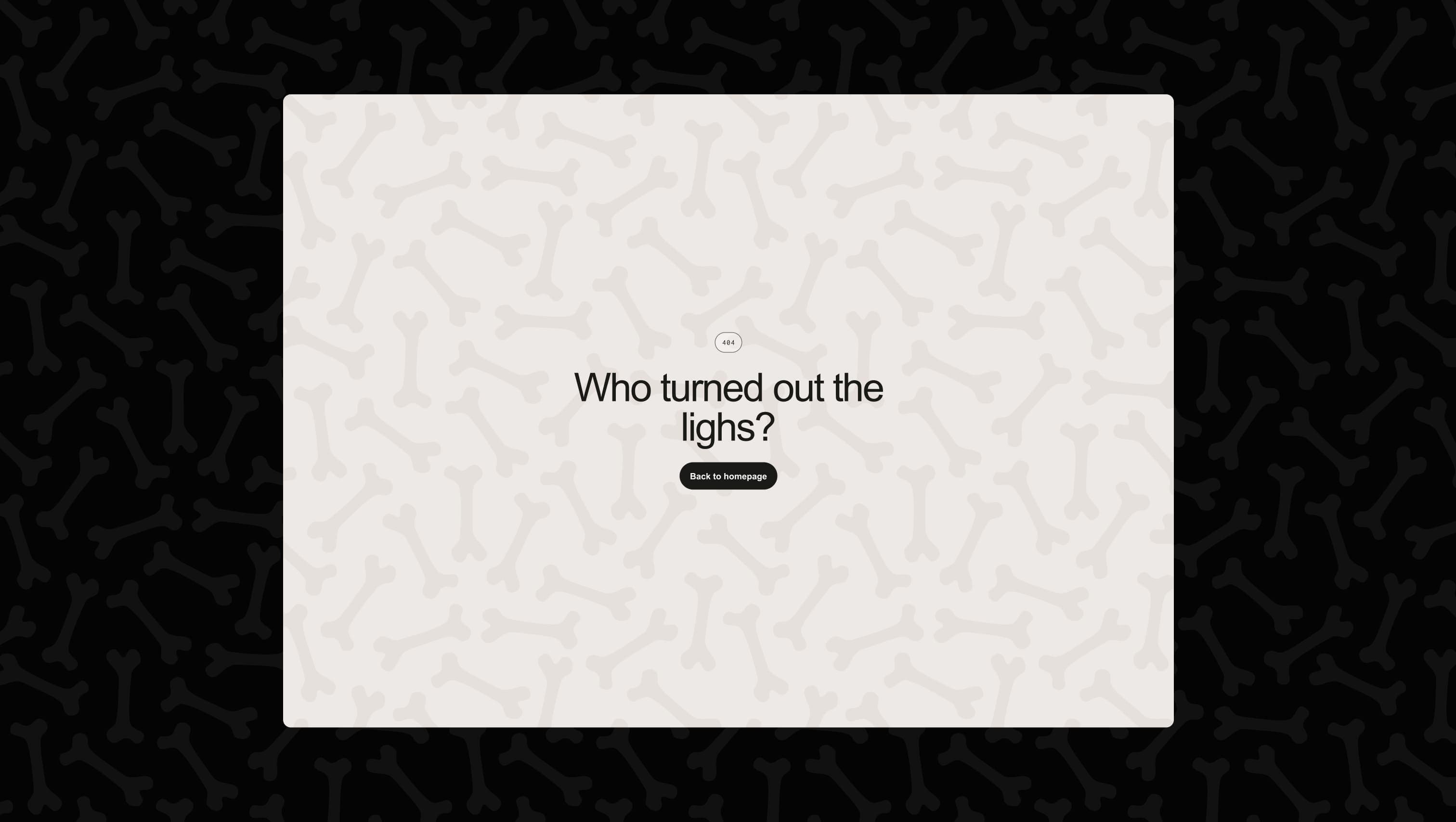 404 Error page