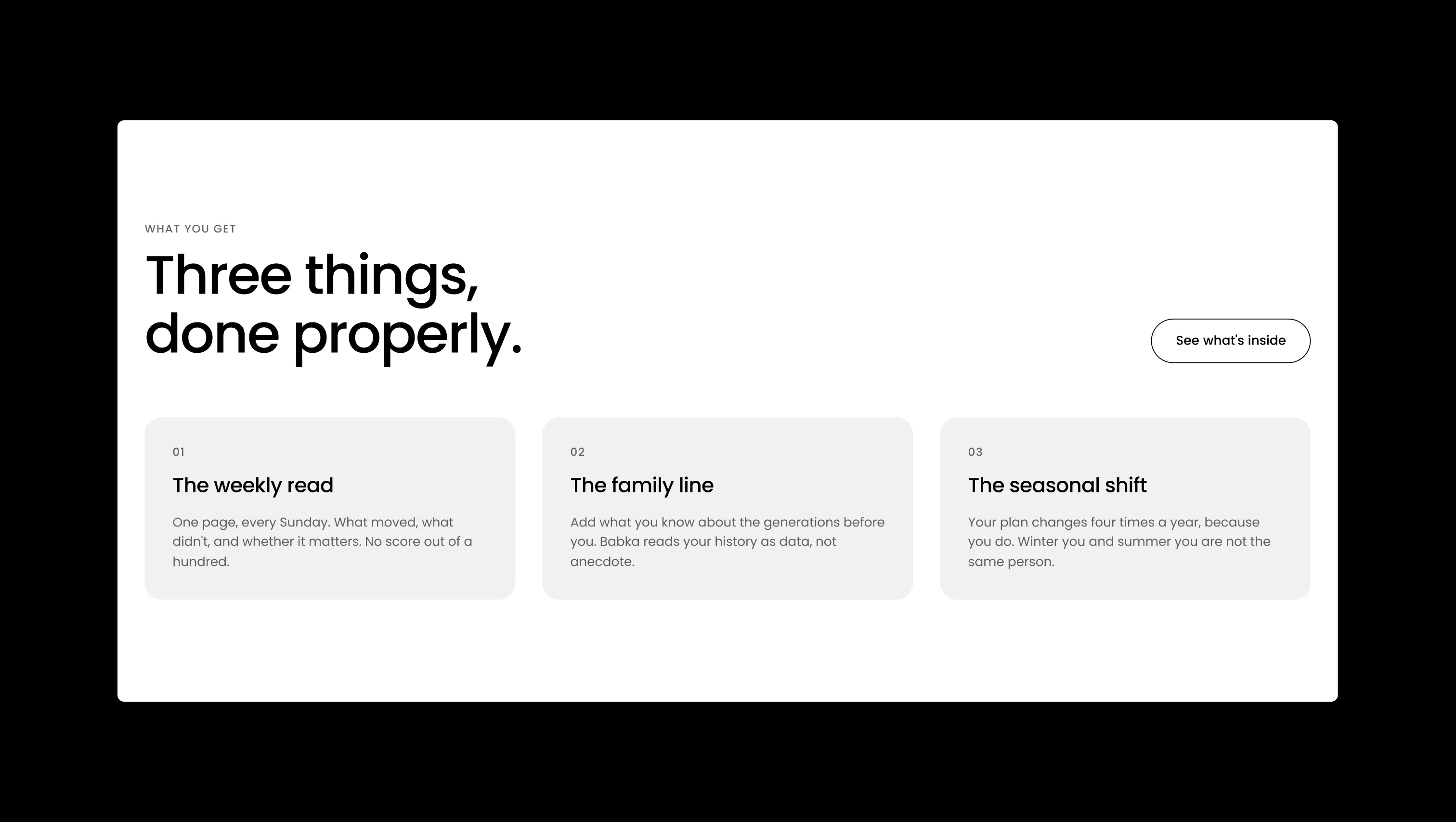 Features Header with Three Cards