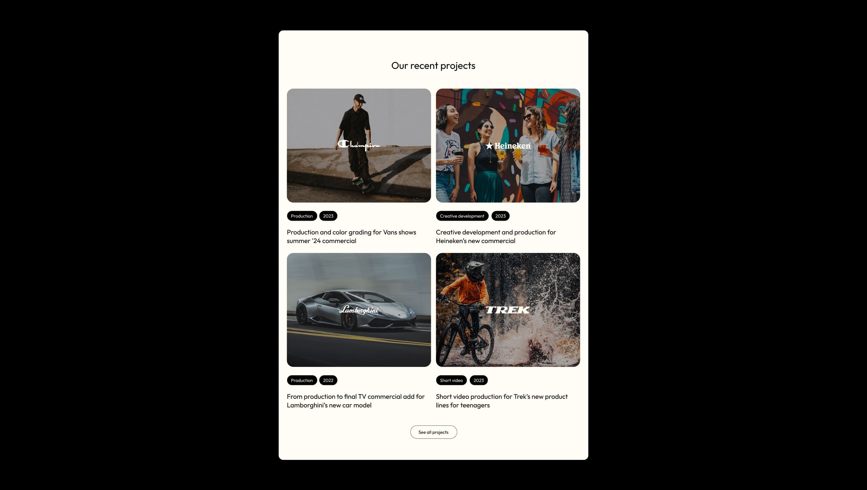 Recent Projects Grid