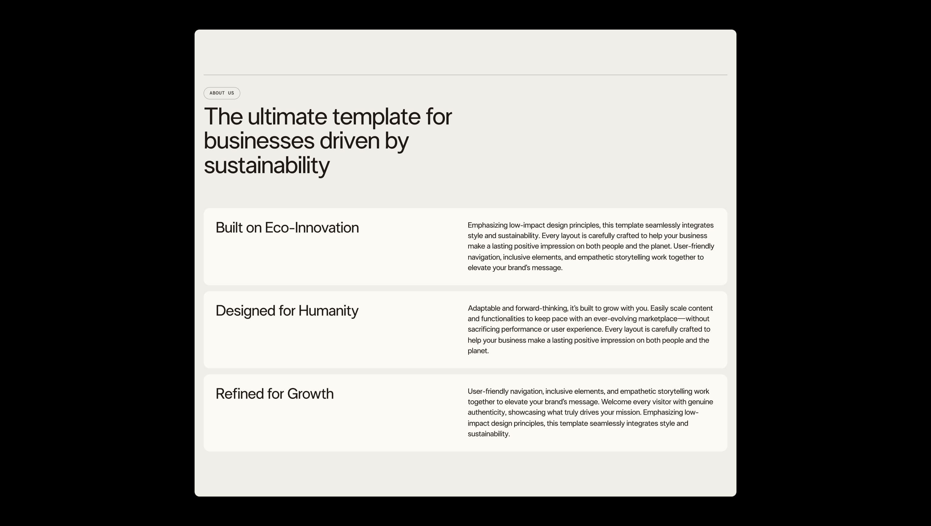 About Features Grid