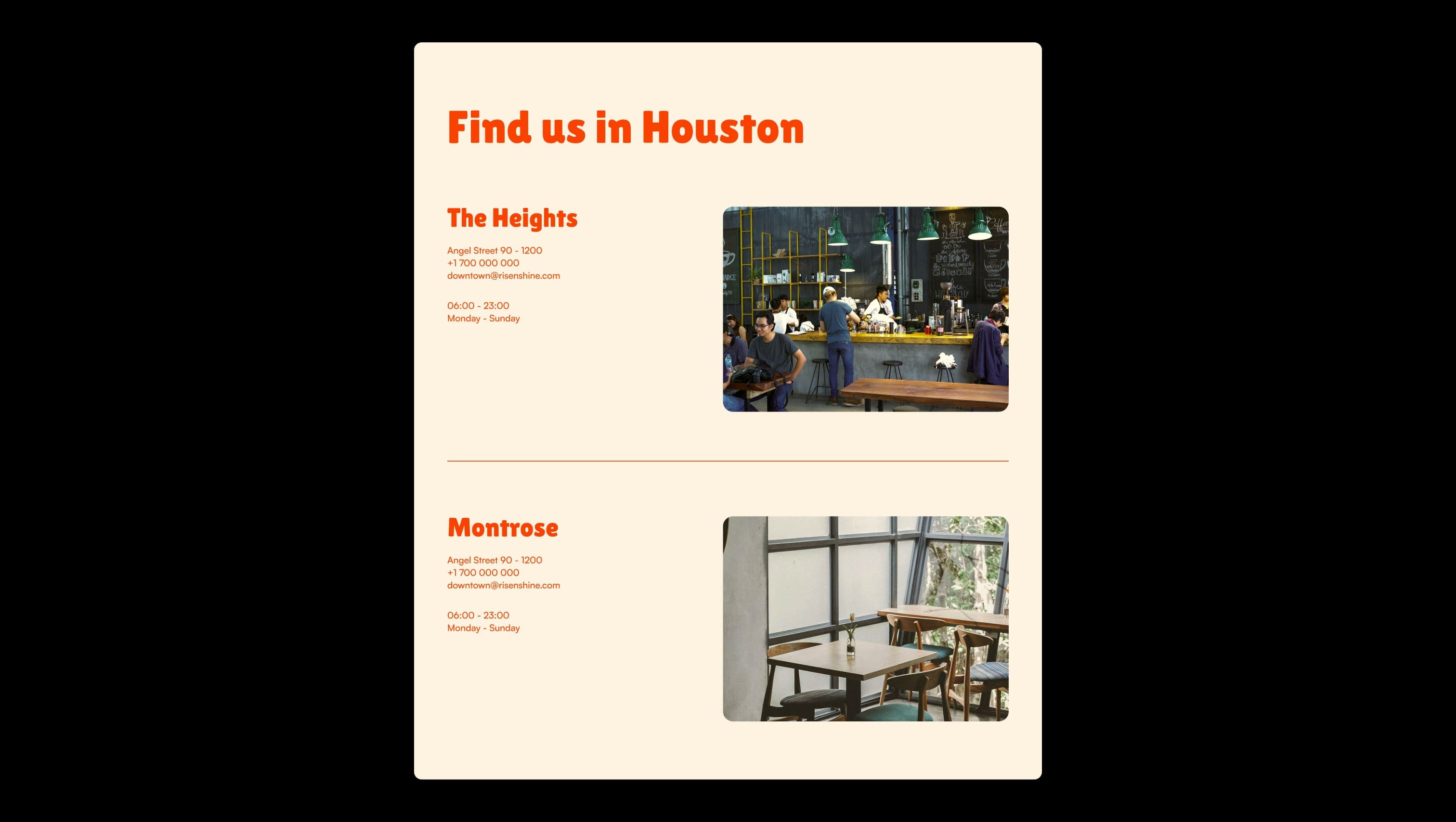 Store Locations Two Column