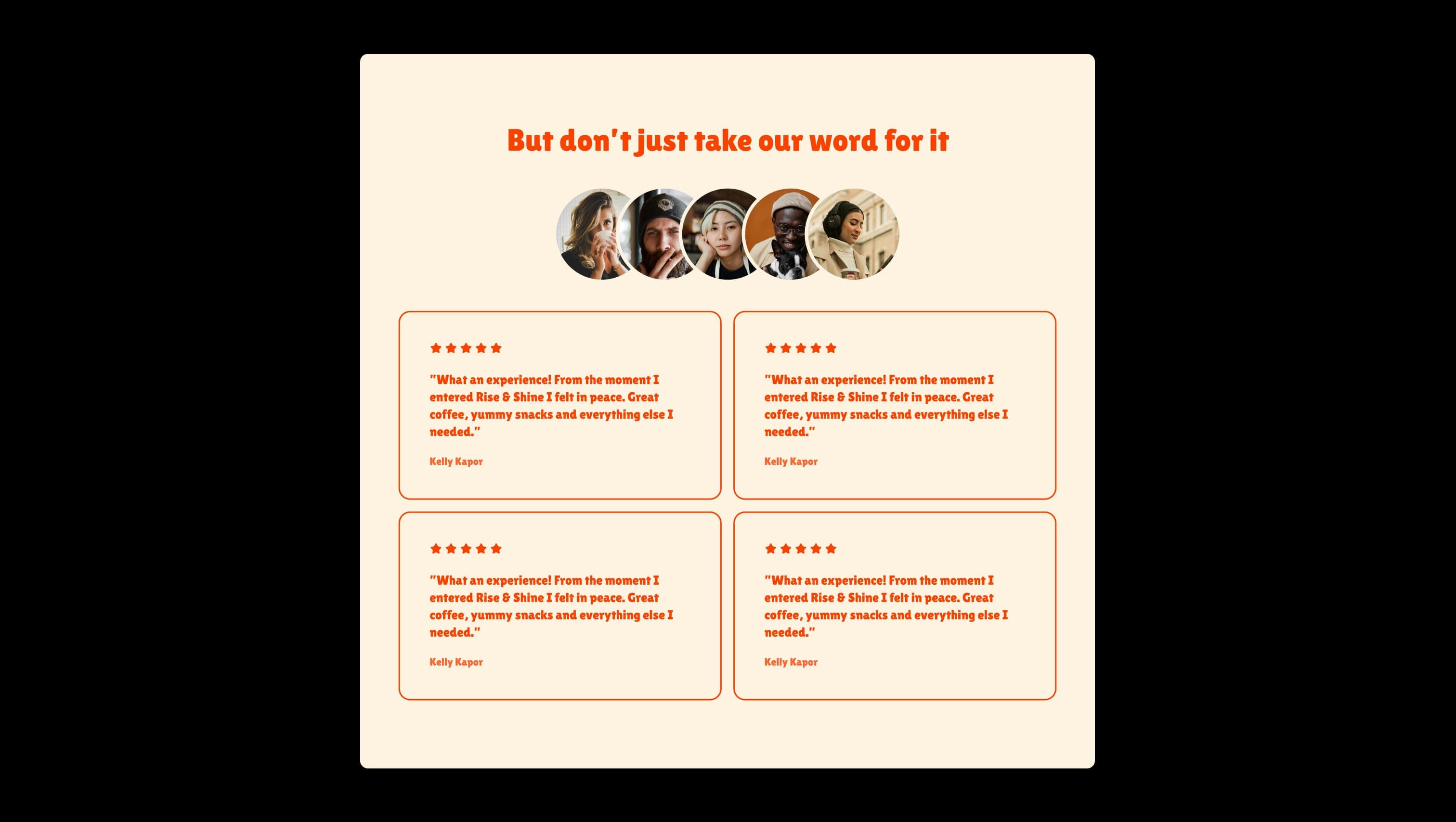 Customer Testimonials Grid