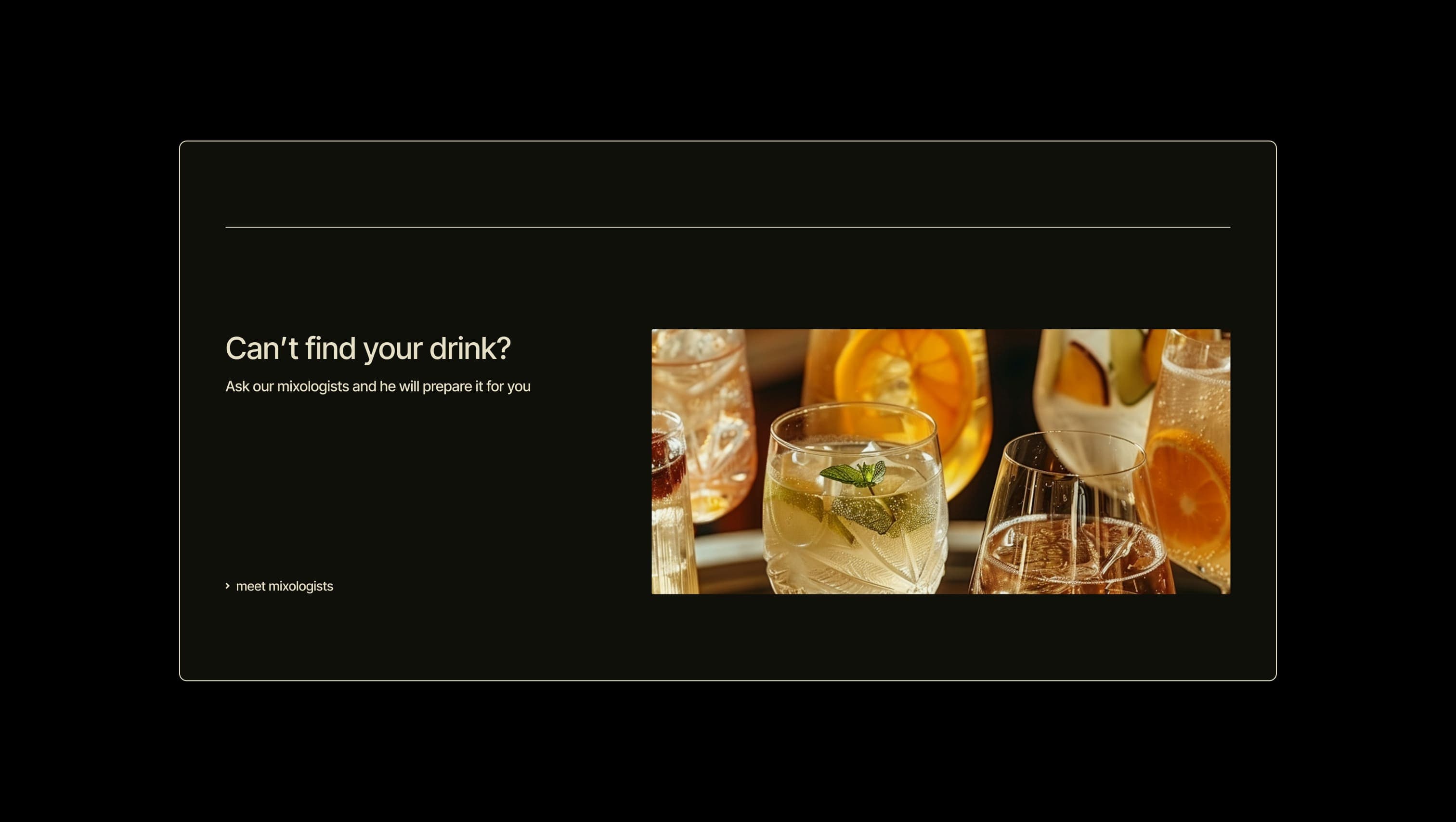 Request Drink CTA Section