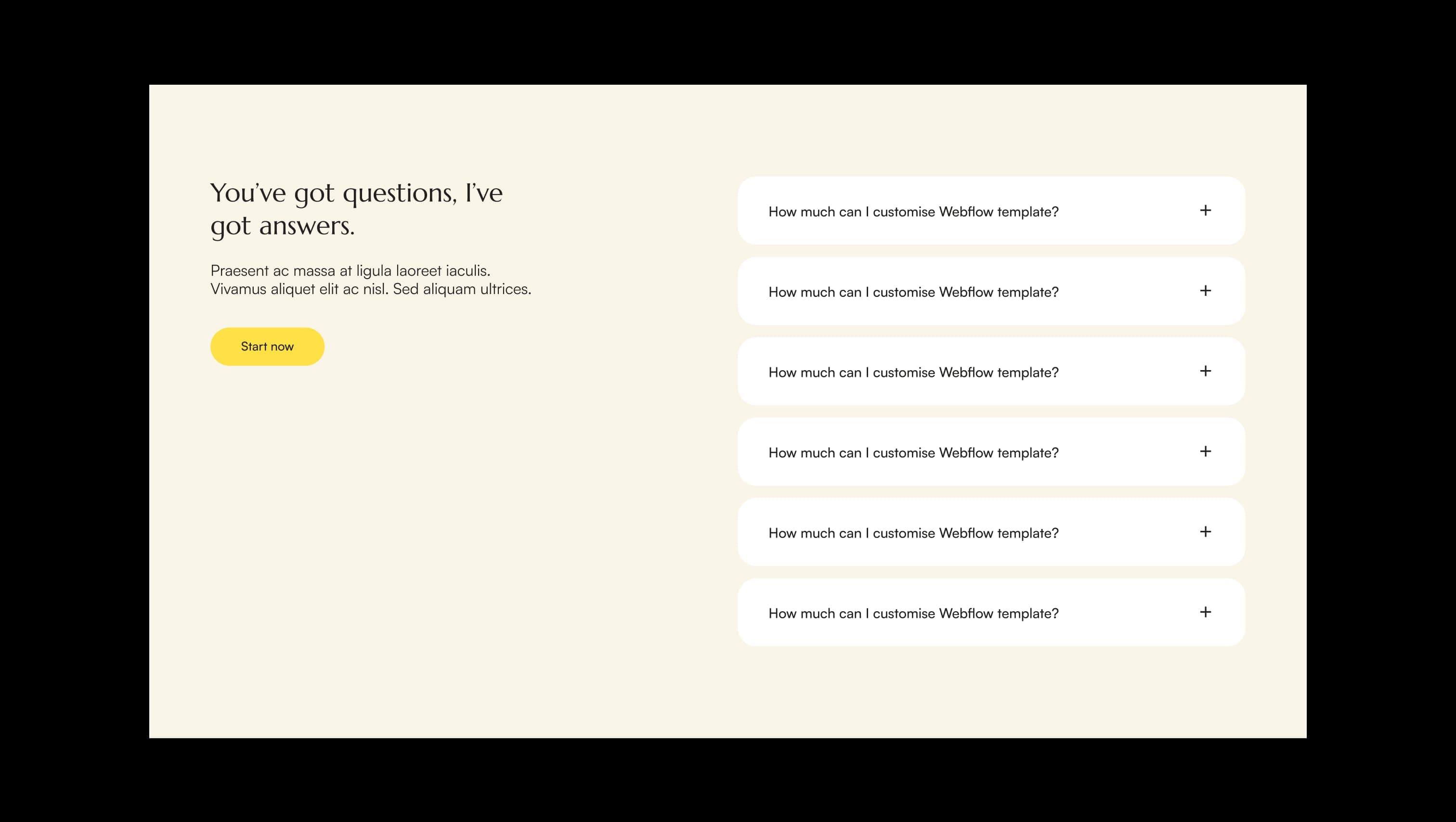 FAQ Accordion with CTA