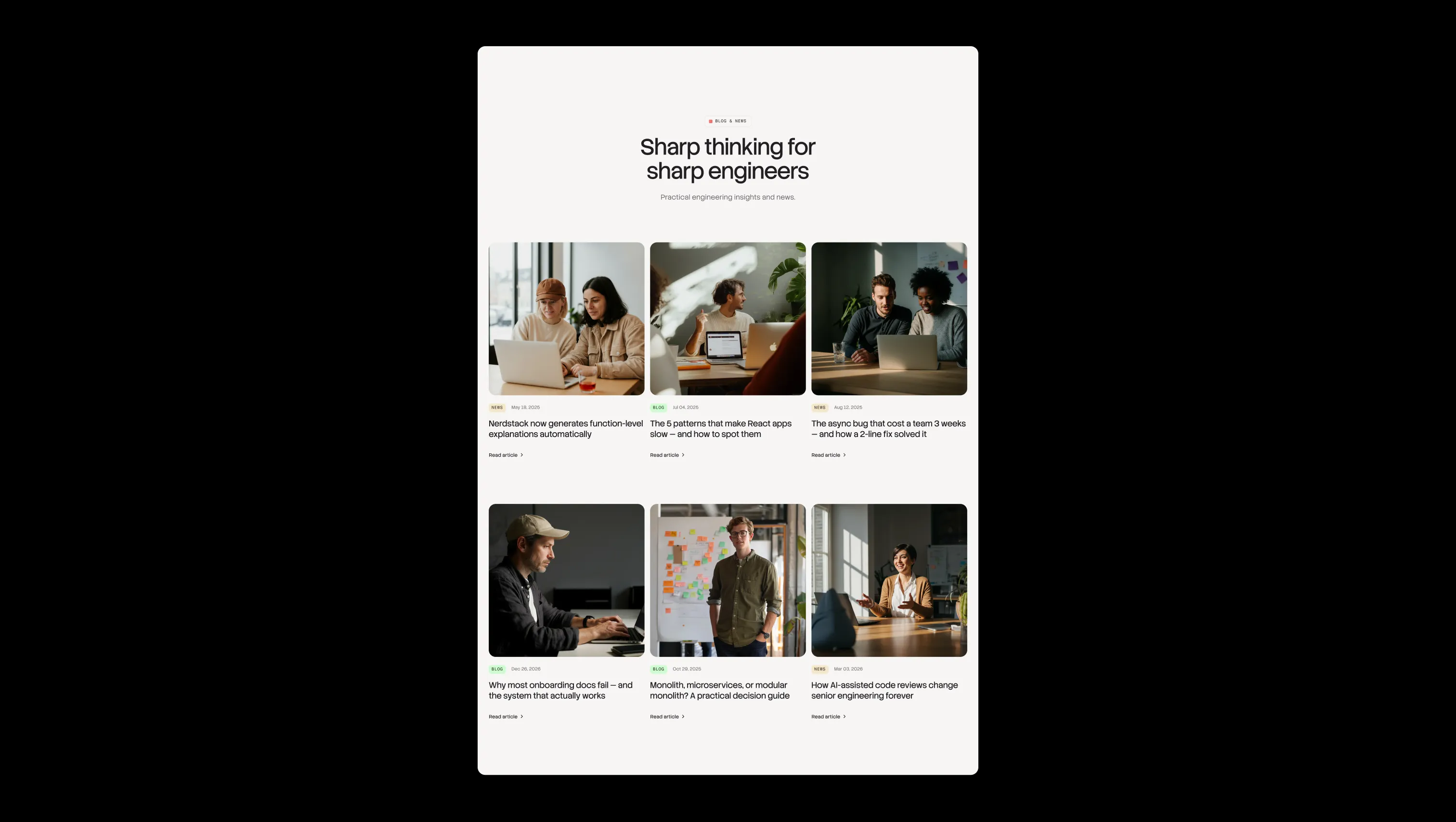 Engineering Blog Grid Layout