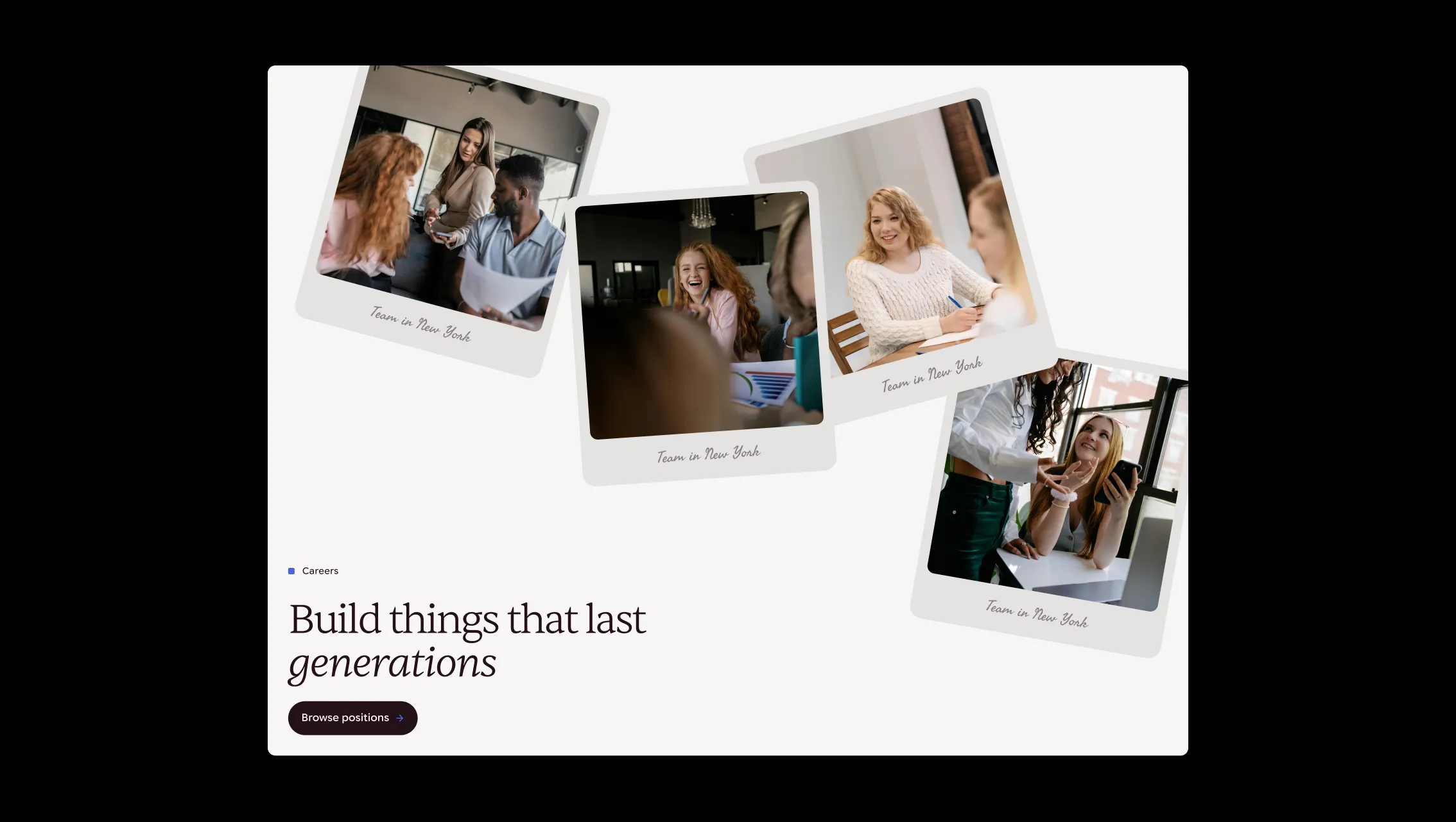Careers Hero with Floating Image Cards